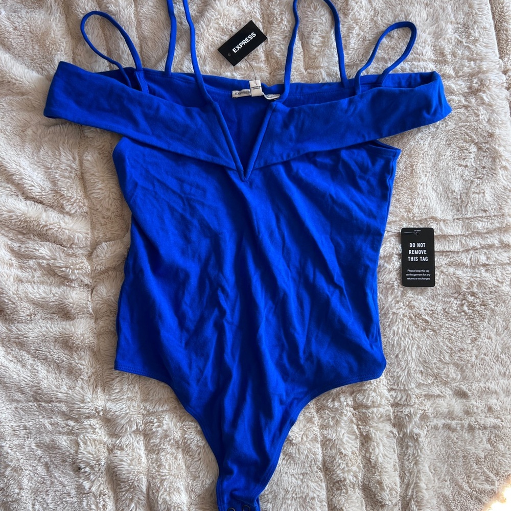 Blue Express off the shoulder Bodysuit